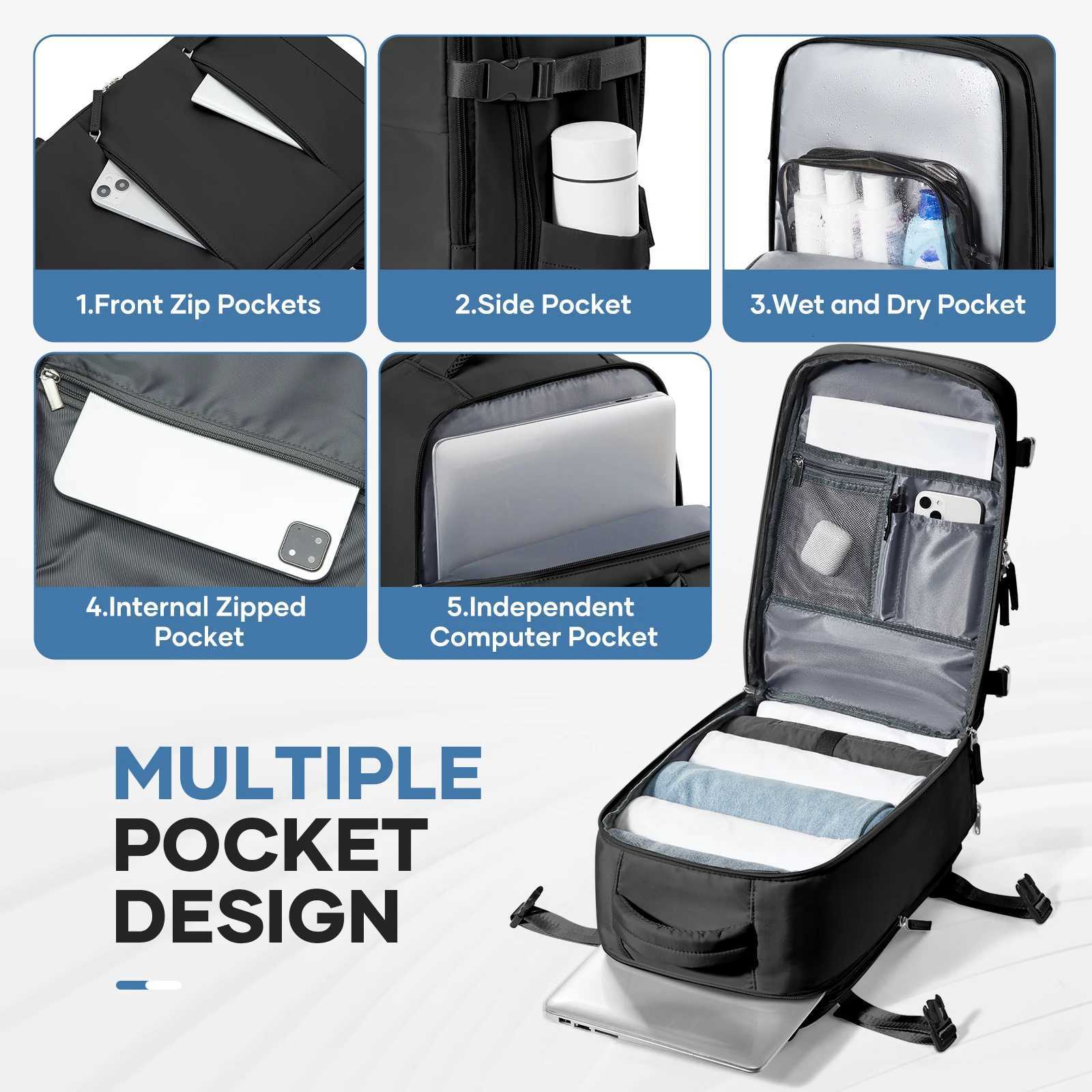 Ryanair Cabin Bag 40x20x25 Under Seat Easyjet 45x36x20 Travel Backpack School Storage Laptop Bag Multipurpose Hand Luggage Bag W251025