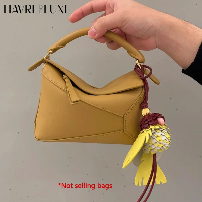 Cowhide leather parrot bird charm for womens bag fashion highend durable exquisite workmanship bag decoration bag accessories 251021