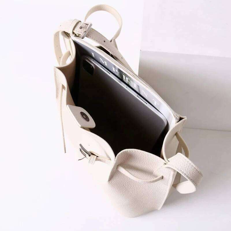 Women Genuine Cow Leather Shoulder Bag Lady Large Capacity Bucket Tote High Quality Fashion Commuter Handbag Gift 251025