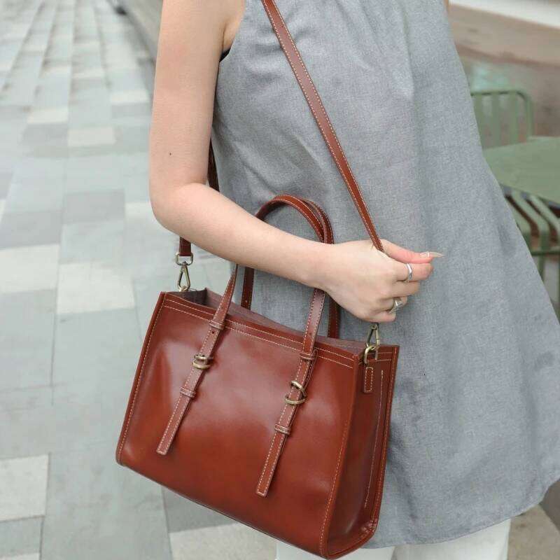 New Women Large Genuine Leather Tote Bags Multifunctional Versatile Ladies Fashion Shoulder Crossbody Designer Handbags 1025