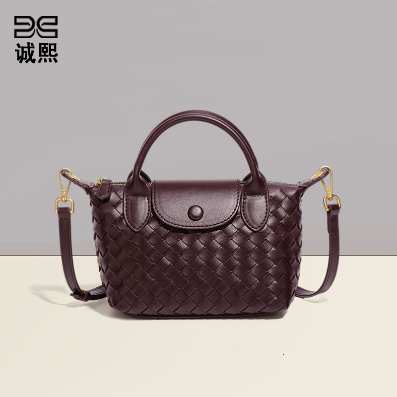 Hand-woven Dumpling Bag Retro Fashion design Bag Pu Leather Shoulder Crossbody Bag for Women