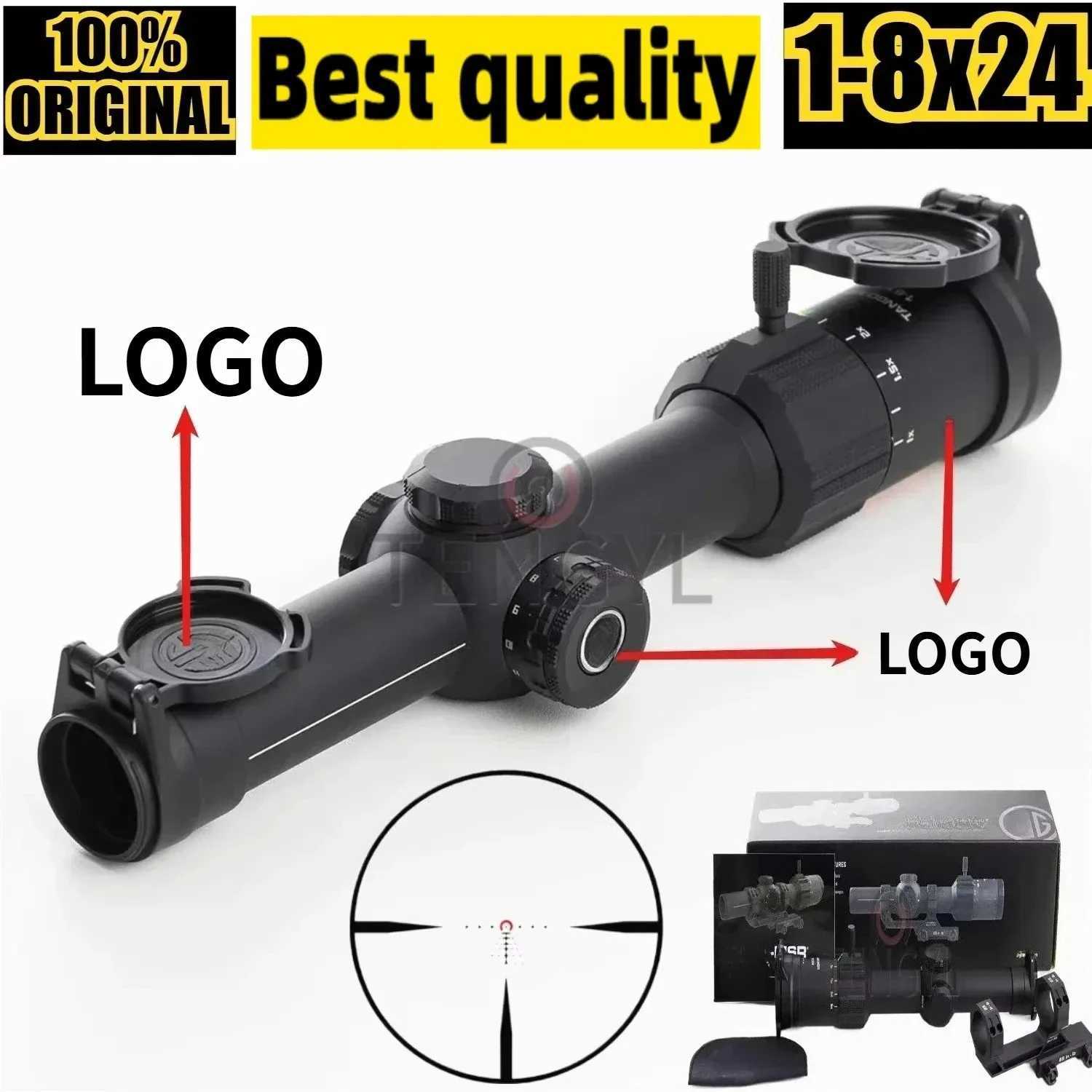 LPVO8x24mm6x24mm 30mm Maintube SFP RiflescopeShockproof Hunting Rifle Scope with Illuminated ReticleW251025