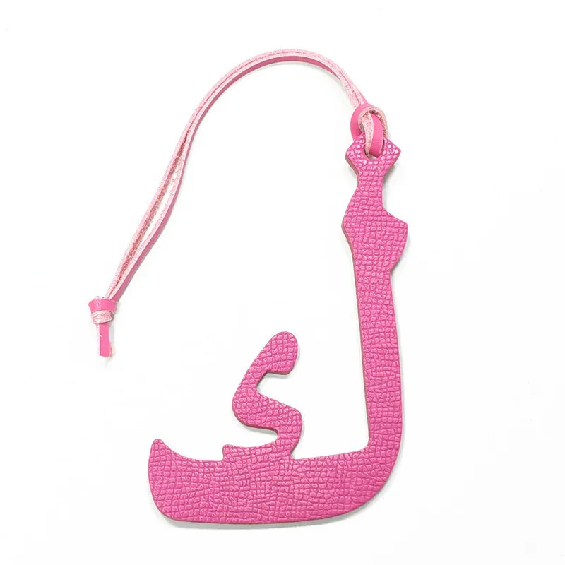 Wholesale Retail Real Natural Leather Character Alphabet Letter Keychain Backpack Pendant Ladie Bag Charm 251021
