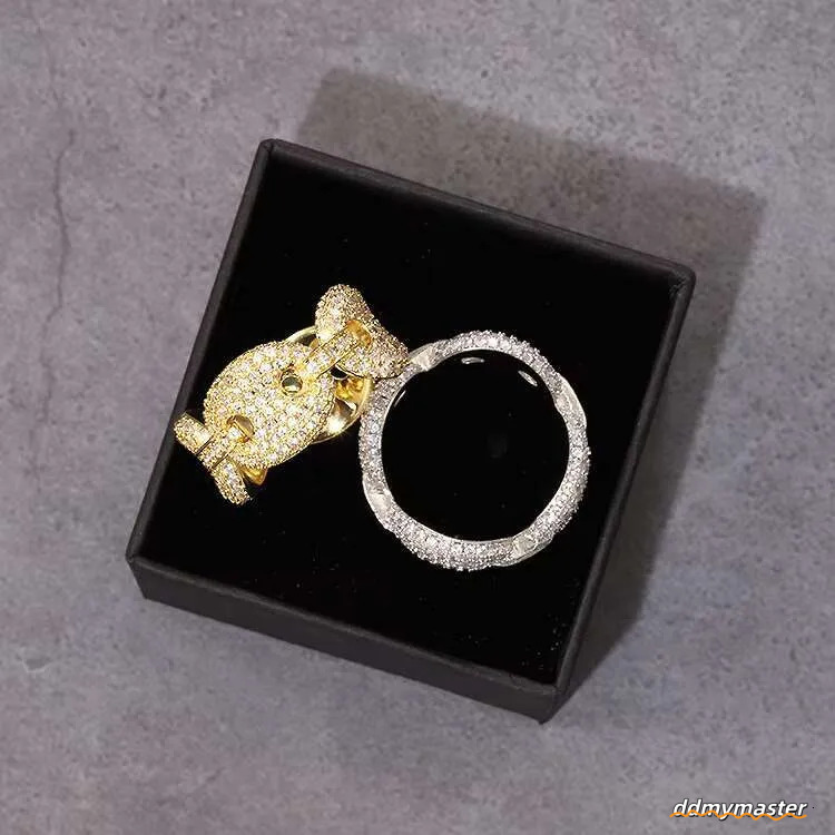 Moissanite Rings For Men: Sterling Sier Gold Plated Hip Hop Ring - Passes Dia Tester Ddmymaster