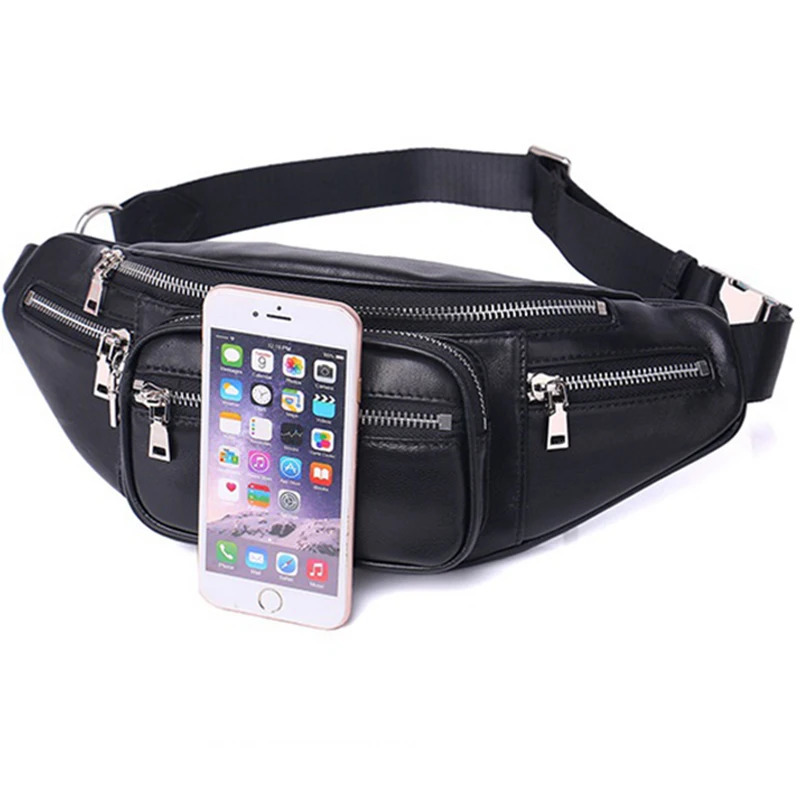 Solid PU leather handbag Women chest Pack Punk Bag Womens Belt Waist Bag Women Waist Pack cell phone Bags 251023