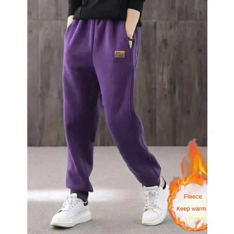 Winter Thick Warm Trousers Casual Sports Pants for Women High Waist Lambs Wool Harem Pants with Fleece Cuffed Joggers 4XLT251025