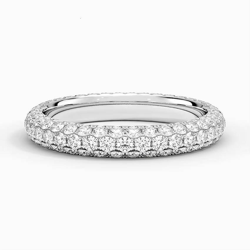 Dazzling Moissanite Eternity Ring Crafted From Elegant 925 Silver Featuring Exceptional Quality And A Timeless Look