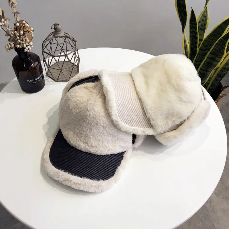 Bomber Hats Winter Men Women Warm Russian Furry Ushanka Hat with Earflap Baseball Cap Lamb Plush Ear Protection Casquette Cap 251023