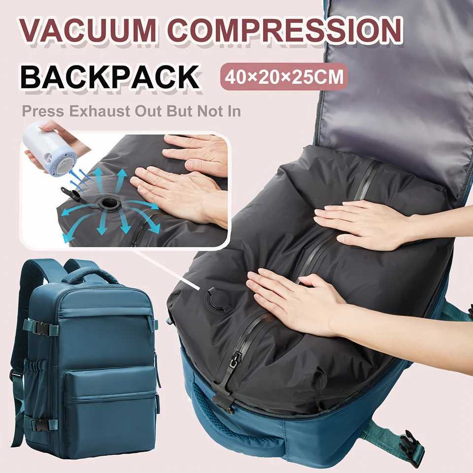 Ryanair 40x20x25 Cabin Bag Men Air Vacuum Compression Backpack Hand Luggage Laptop Backpack42x29x15 Vacuum Clothing Storage Bag W251025
