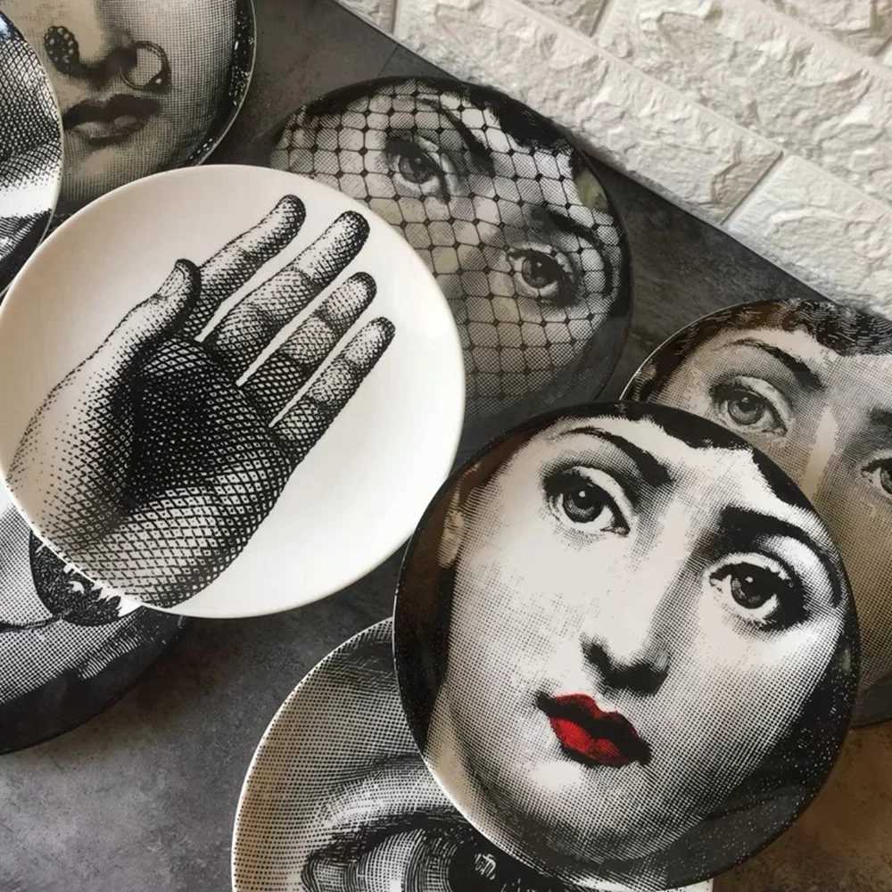Ceramic Italian Face Hanging Plate Wall Decoration Plate European Ceramic Art Nordic Wall Decoration Ornaments Dinner Ceramic Tr Y251025