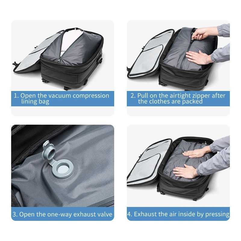Men Travel Backpack vacuum compression 17 inch Laptop Backpack Business Large Capacity school Backpack Expanded Hiking backpack W251025
