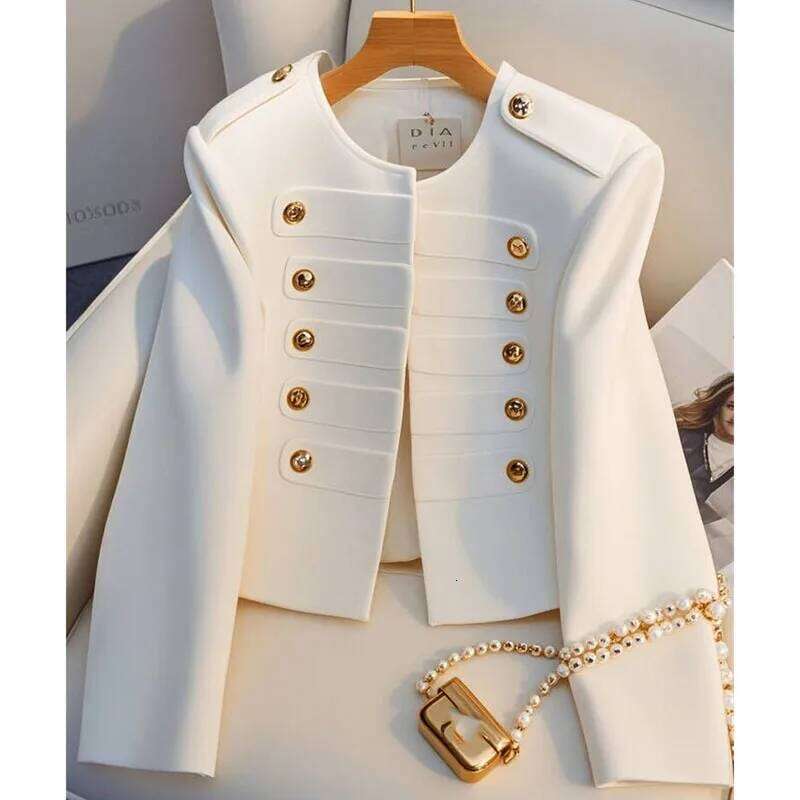 Korean Fashion Women S Jackets Autumn All Match New White Long Sleeve Temperament Top Lady Ladies Short Coat Outerwear