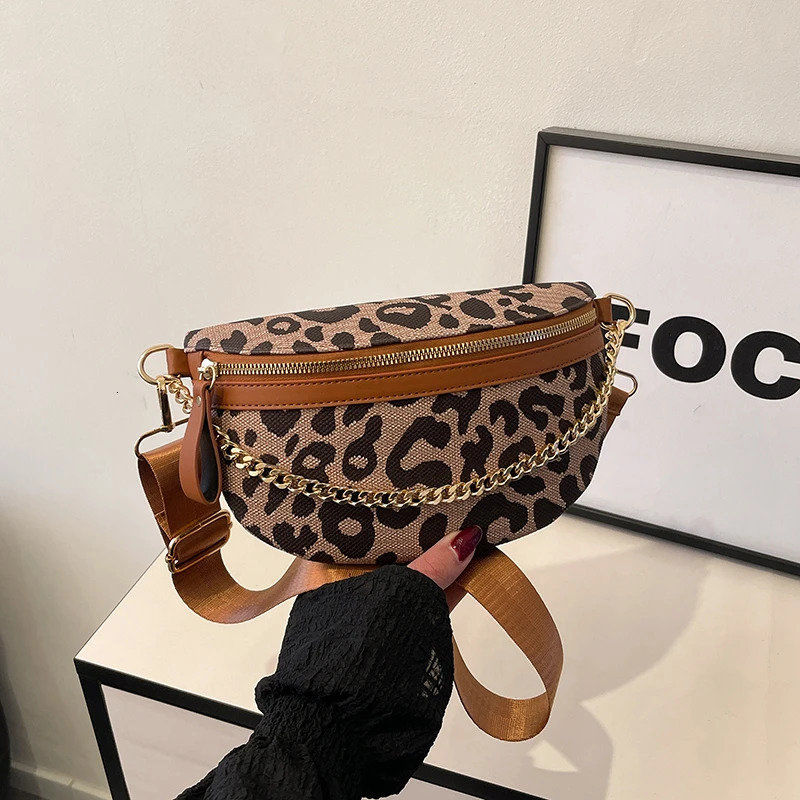 Leopard Print PU Waist Bag Fanny Pack Woman Chest Pack Belt Bag phone Purse Fashion Lady Shoulder Crossbody Bags 251023