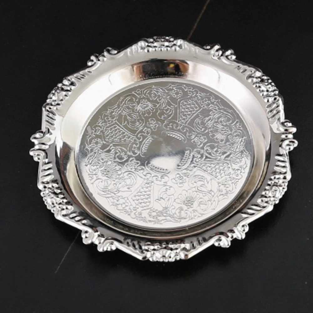 Storage Mini Tray Silver Cake Fruit Plate Jewelry Display Plastic Tray Party Sushi Plate For He Decor Photo Props Y251025