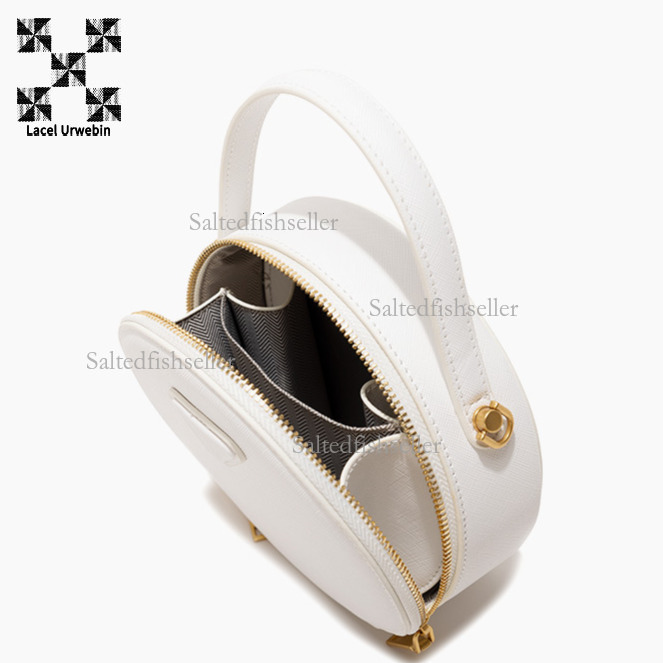 Lacel Urwebin Fashion Designer Women's Round Pass Handbag Luxury Trendy Brand New Simple Daily Versatile Solid Color Shoulder Bag Makeup Bag