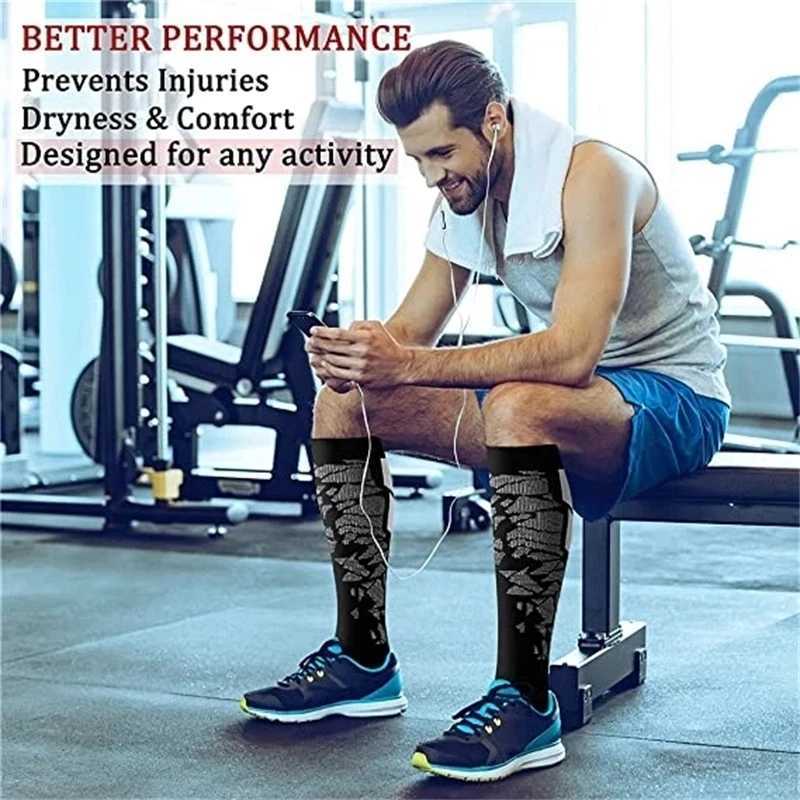 Compression Socks 2030mmhg High Stockings Men Women Sports Socks For Marathon Cycling Football Varicose Veins Pregnancy Nursing Y251024