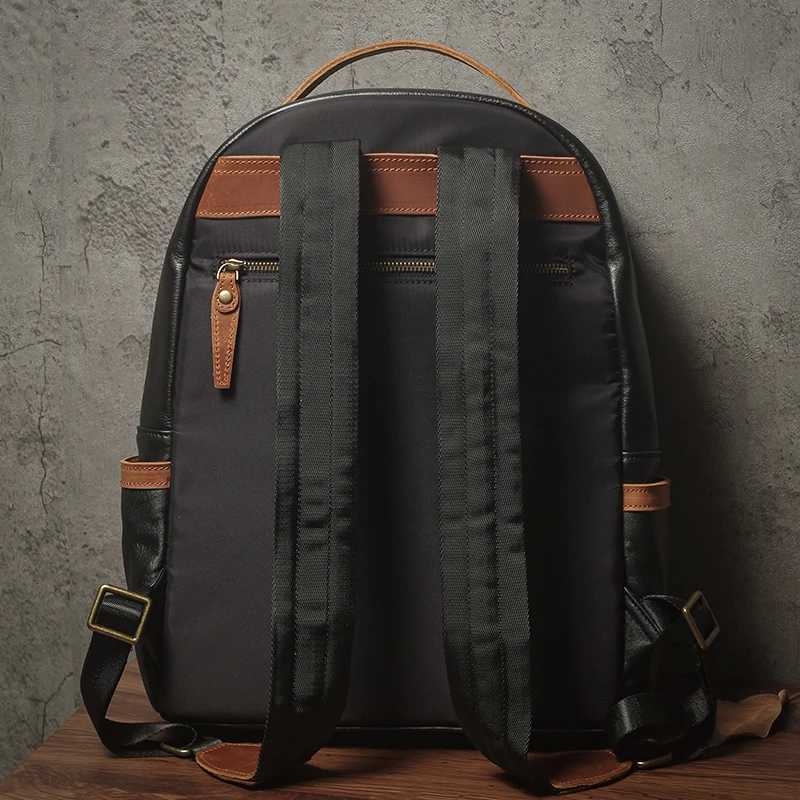 NUKA Brand High Quality Genuine Leather Backpack Mens Business Travel Bag Luxury Top Grain Cowhide Schoolbag For 15 Inch Laptop W251025