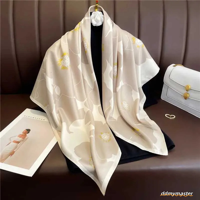 Elegant 90X90 Cm Silk Blend Scarf For Women | Versatile Square Head Wrap & Fashion Shawl Ddmymaster