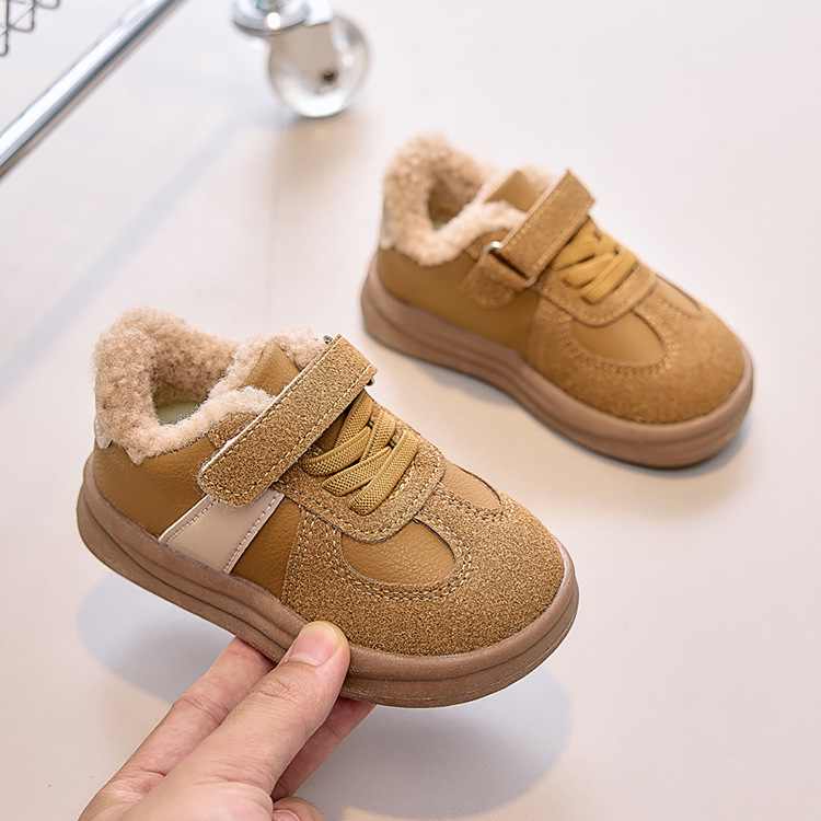 Kids Toddler Winter Shoes for Boys Girls Warm Plush Fur Cotton Shoes Happysteps Children Flat Board Sneakers Sizes 22 - 31 H1173