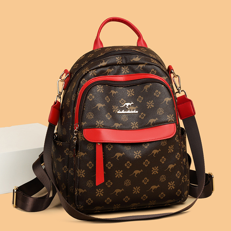backpack luxury 2025 New Women Backpack Printed Fashion 3-Way Convertible Bag Large Capacity Travel Backpack Shoulder Bag Free Shipping