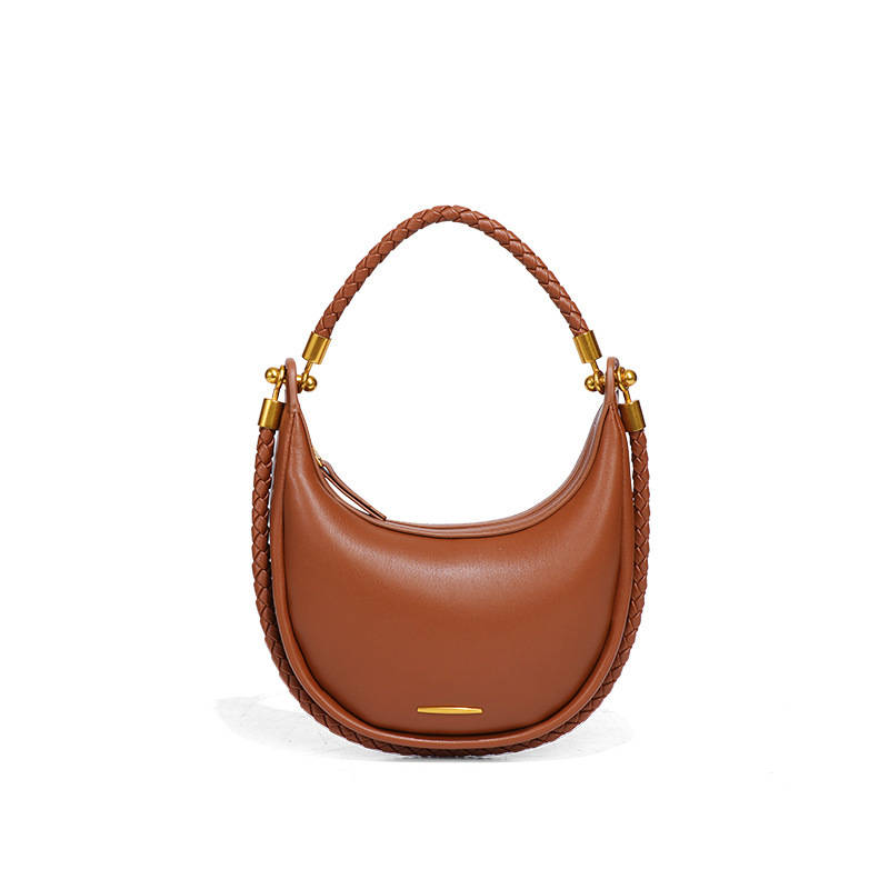 New Women's Underarm High-End Feel Crescent Single Shoulder Crossbody Handbag Light Luxury Hobo Half-Moon Bag