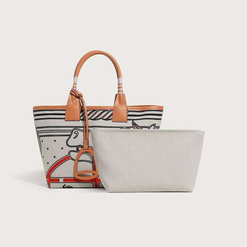High Quality Canavas Top Handle Handbag Women Commuter Print Purse Retro Shoulder Bags Satchel Crossbody Bag 251023 1025