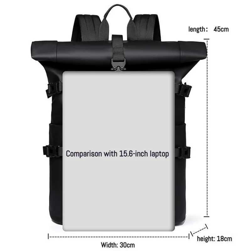 New Shoulder Bag Mens Senior Sense of Business Computer Outdoor Leisure Rolled Edge Travel Backpack Fashion Commuting W251025