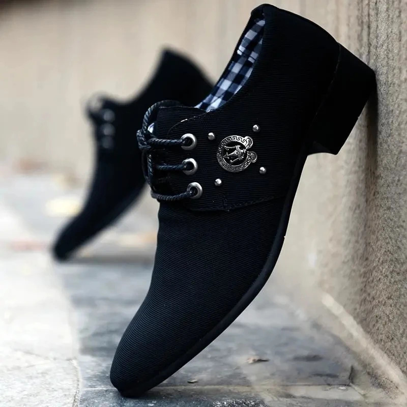 Canvas Derby Shoes Mens Dress Shoes Wedding Canvas Casual Flats Male Formal Footwear Mixcolor Loafers loafers for men shoes 251023
