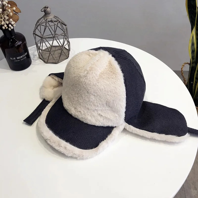 Bomber Hats Winter Men Women Warm Russian Furry Ushanka Hat with Earflap Baseball Cap Lamb Plush Ear Protection Casquette Cap 251023