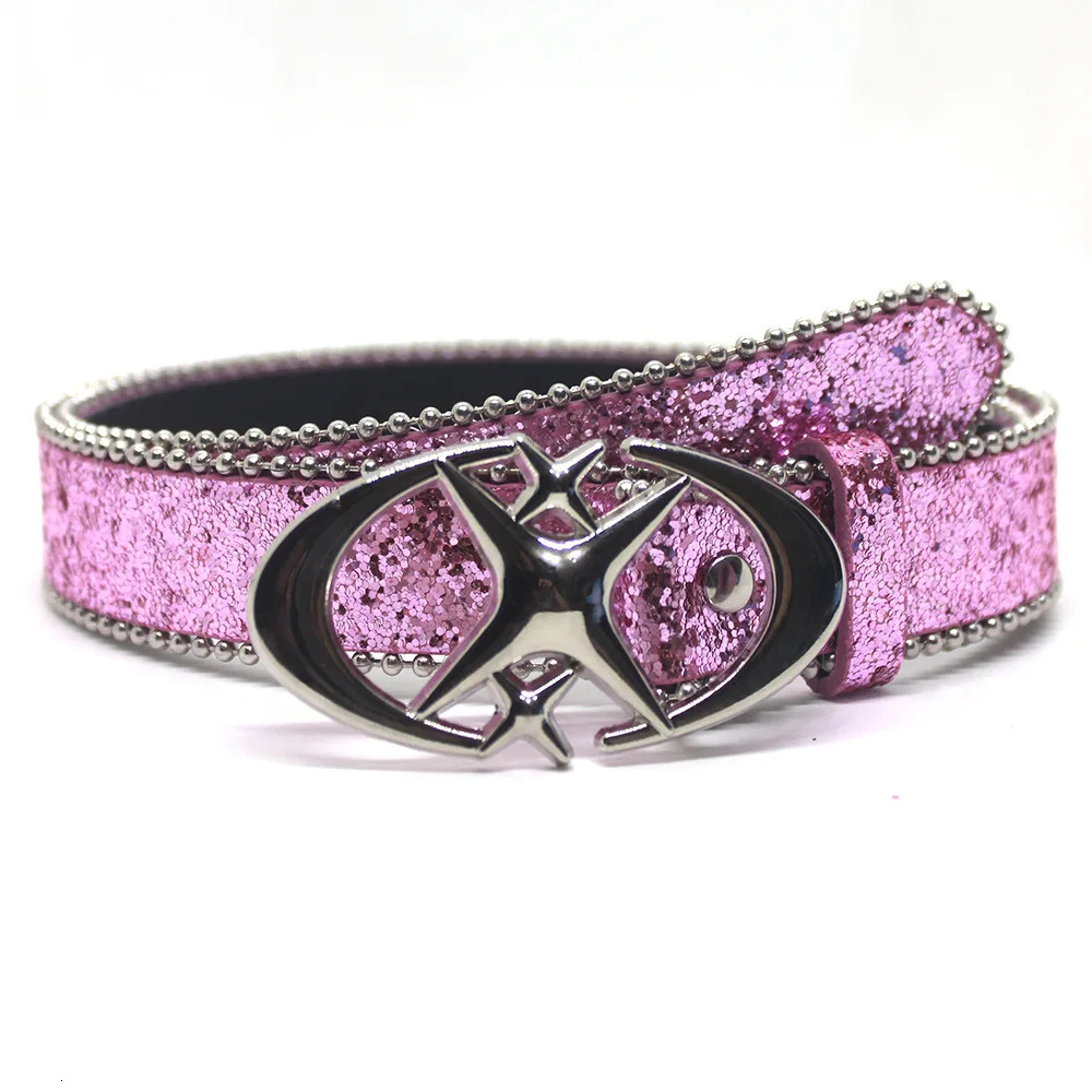 Y2k Bling Star Rhinestone Belt Womens Sequin Punk Metal Buckle Belt Fashion Waistband Jeans Pants Decor Belt 251024
