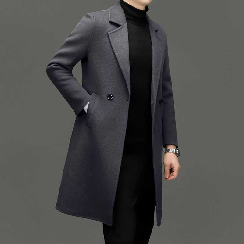 Mens Effortless Cashmere Overcoats Winter Essential Topcoat Classic Black Caramel Gray Color Wool Coat Gentlemen Elegant AttireT251025