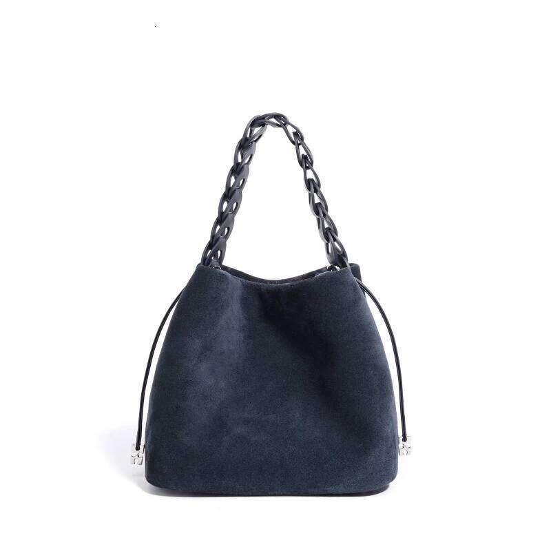Retro Frosted Cowhide Leather Bucket Women Handbags New Pattern Trendy Fashion The Single Shoulder Bag Versatile Crossbody Bags Suotong1025