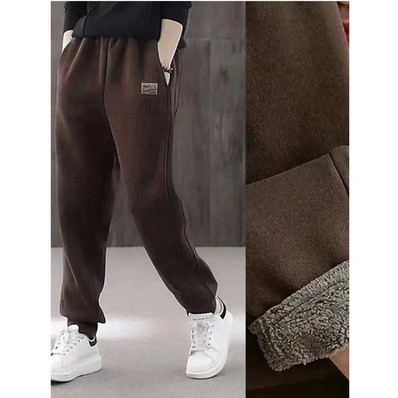 Winter Thick Warm Trousers Casual Sports Pants for Women High Waist Lambs Wool Harem Pants with Fleece Cuffed Joggers 4XLT251025