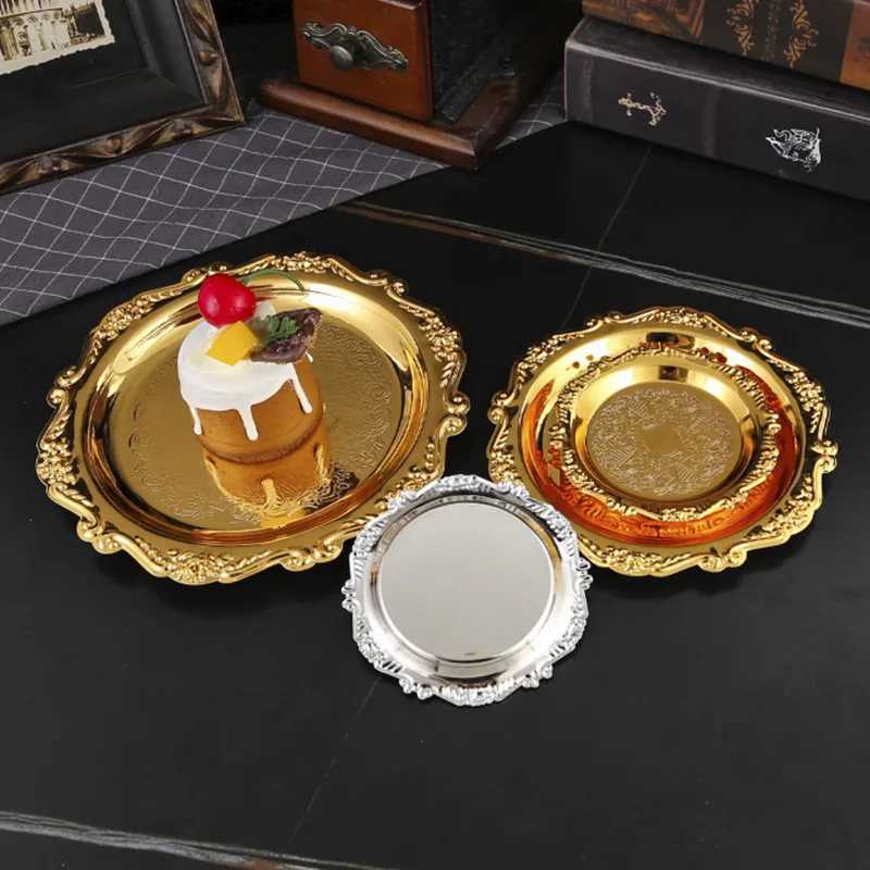 Storage Mini Tray Silver Cake Fruit Plate Jewelry Display Plastic Tray Party Sushi Plate For He Decor Photo Props Y251025