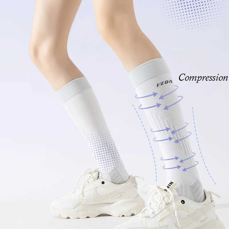 Veidoorn Womens Compression Socks Knee High NonSlip Sole Support for Circulation Best for Medical Running Athletic Y251024