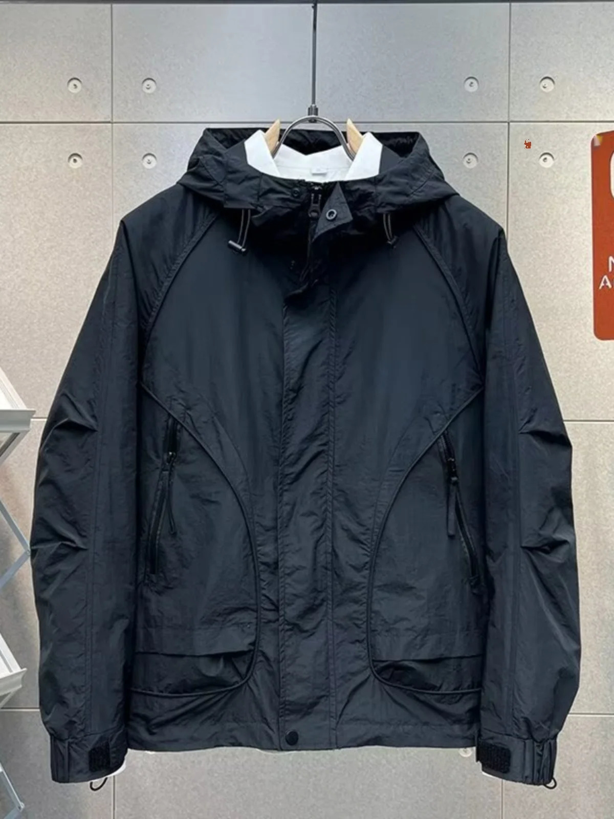 Mens Windproof Waterproof Jaet Casual Loose Fit Hooded Workwear Coat Spring Autumn Trendy Ox Cloth Thiened 251024