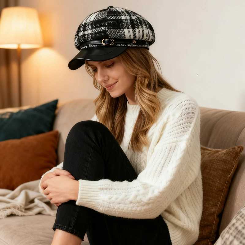 1pc Wens Minimst Printed Art Design Beret HatSolid Color French Style Painter CSuitable for Daily Wear Travel Vacation Y251025