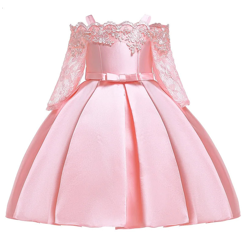 Green Christmas Dress For Girls Children Costume Elegant Kids Princess Party Dresses Lace Half Sleeve Girl Wedding Prom Gown 251023