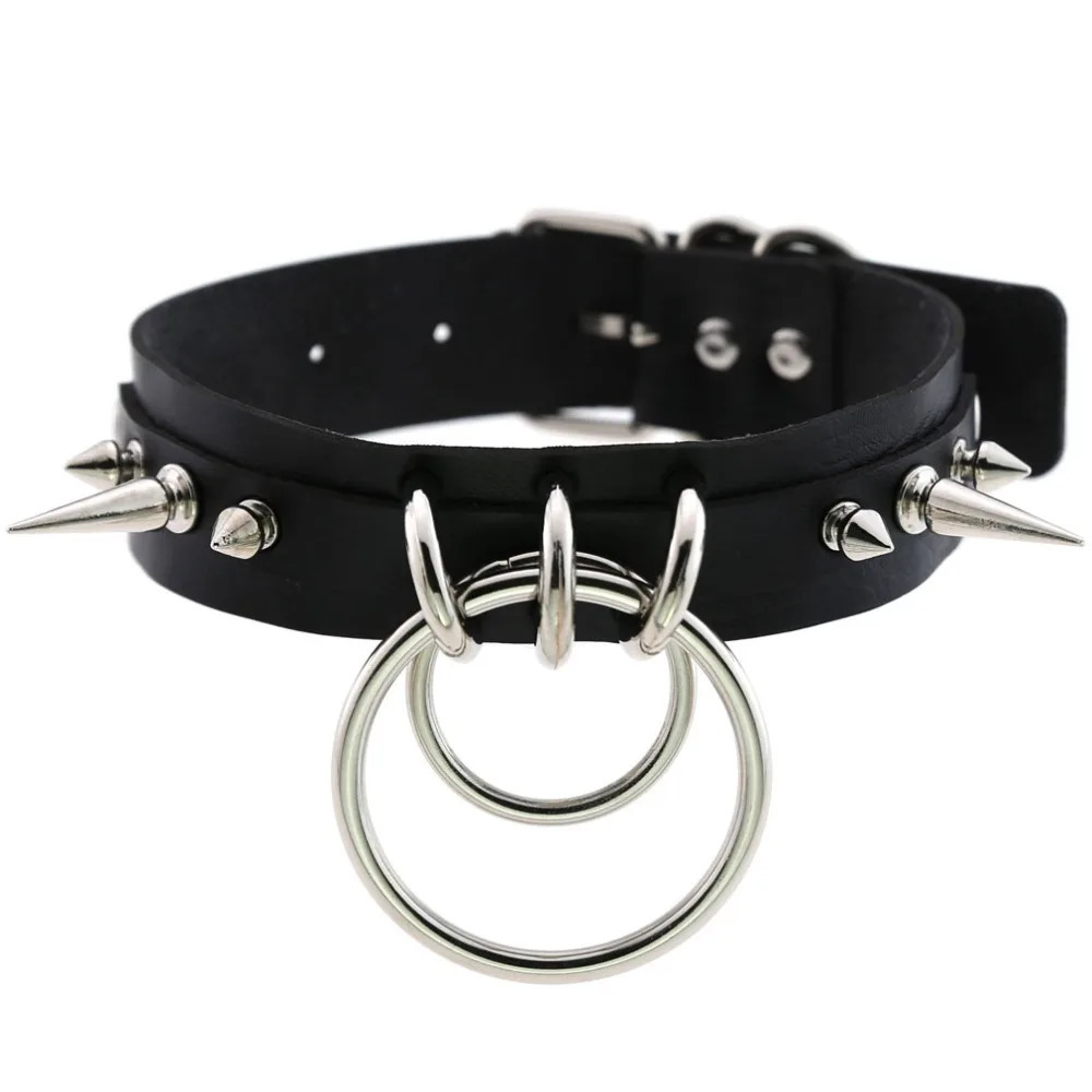KMVEXO Punk Spike Metal Collar Girls Leather Harness Choker Necklace for Women Party Club Chockers Gothic Jewelry Harajuku 251023