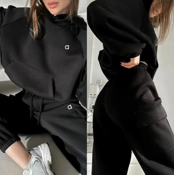 Designer Women's Tracksuits Winter Fashion Solid Sportswear 2 Pieces Hooded Sweatshirt Sets Oversized Pullover Shirts Sweatpants Yoga Hoodies Letter Printing
