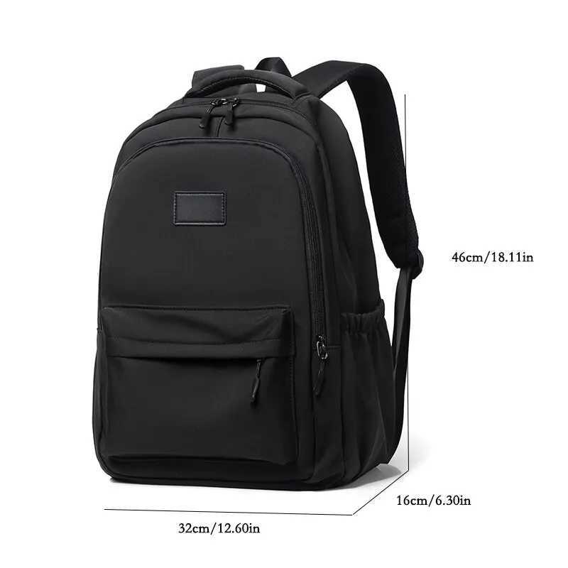 14 Inch Men And Women Universal School Bag Leisure Solid Color Outdoor Sports Shoulder Bag Large Capacity Travel Laptop Backpack W251025