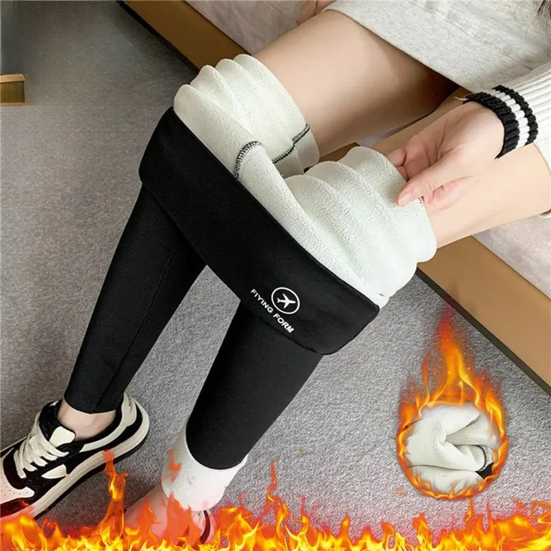 Women HighWaisted Winter Leggings Add Plush Fleece Slimming Tights Warm Trousers Casual Cashmere Pants For Women 251018
