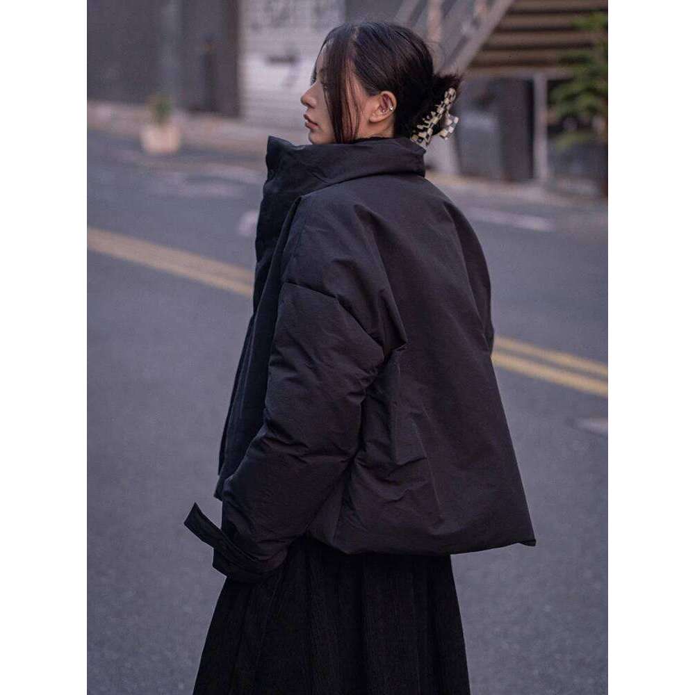 Apricot Big Size Warm Cotton-Padded Coat Long Sleeve Loose Fit Women Parkas Fashion Tide New Autumn Winter 2025