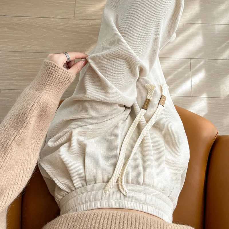 Autumn Women Classic Versatile Daily High Waisted Long Pants Lady Fashion Solid Cotton Elastic Wide Leg Straight Leg TrousersT251025