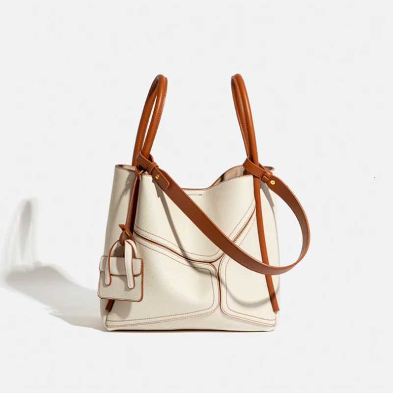 2025 Luxury Highend Geometry Splicing Design Composite Handbags Women Trendy Bucket Bag Underarm Bag New Brand Shoulder Bag Z251024