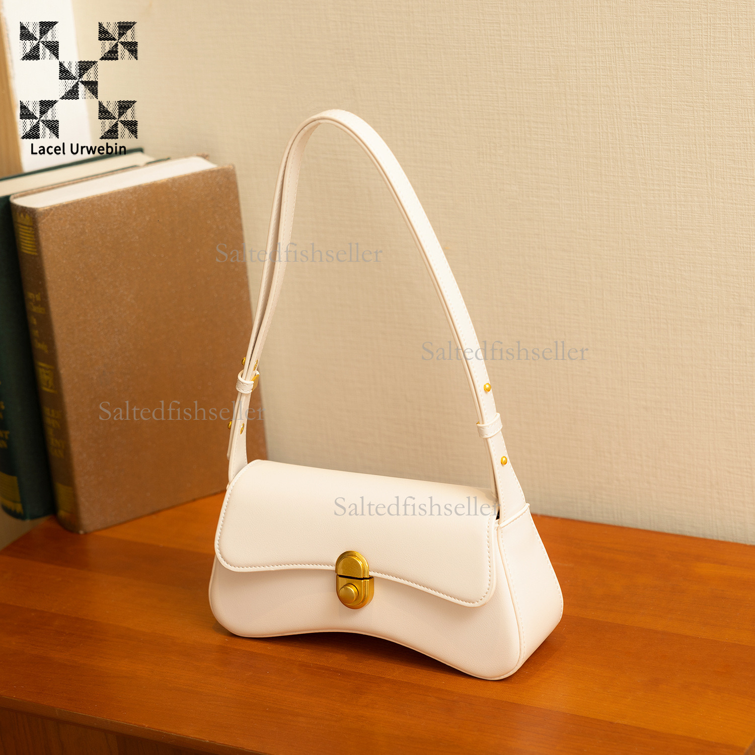 Lacel Urwebin Designer Fashion Women's Handbag 2025 Luxury Underarm Commuter Bag Daily Versatile Single Shoulder Crossbody Bag Metal Button Small