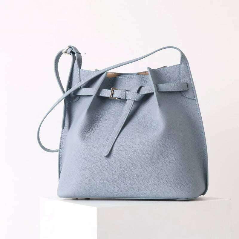 Women Genuine Cow Leather Shoulder Bag Lady Large Capacity Bucket Tote High Quality Fashion Commuter Handbag Gift 251025