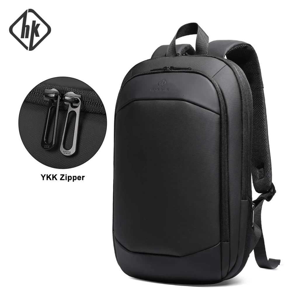 HcanKcan Mens Waterproof Backpack Business Laptop packs Travel Male Expandable Bags USB Charging Multifunction Womens Backpack W251025