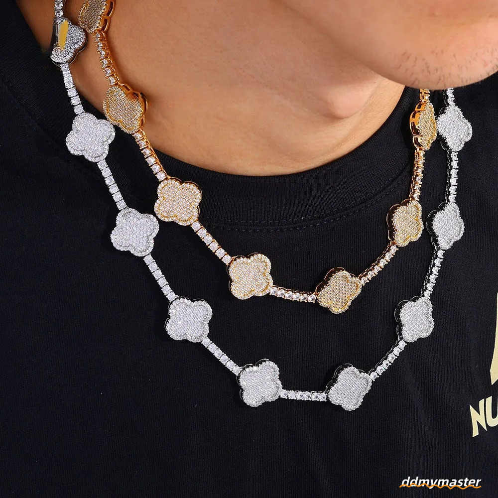 Iced Out Tennis Chain Micro Pave Cubic Moissanite Necklace: Wholesale Bling Dia Hip Hop Jewelry For Women Party Gift Ddmymaster