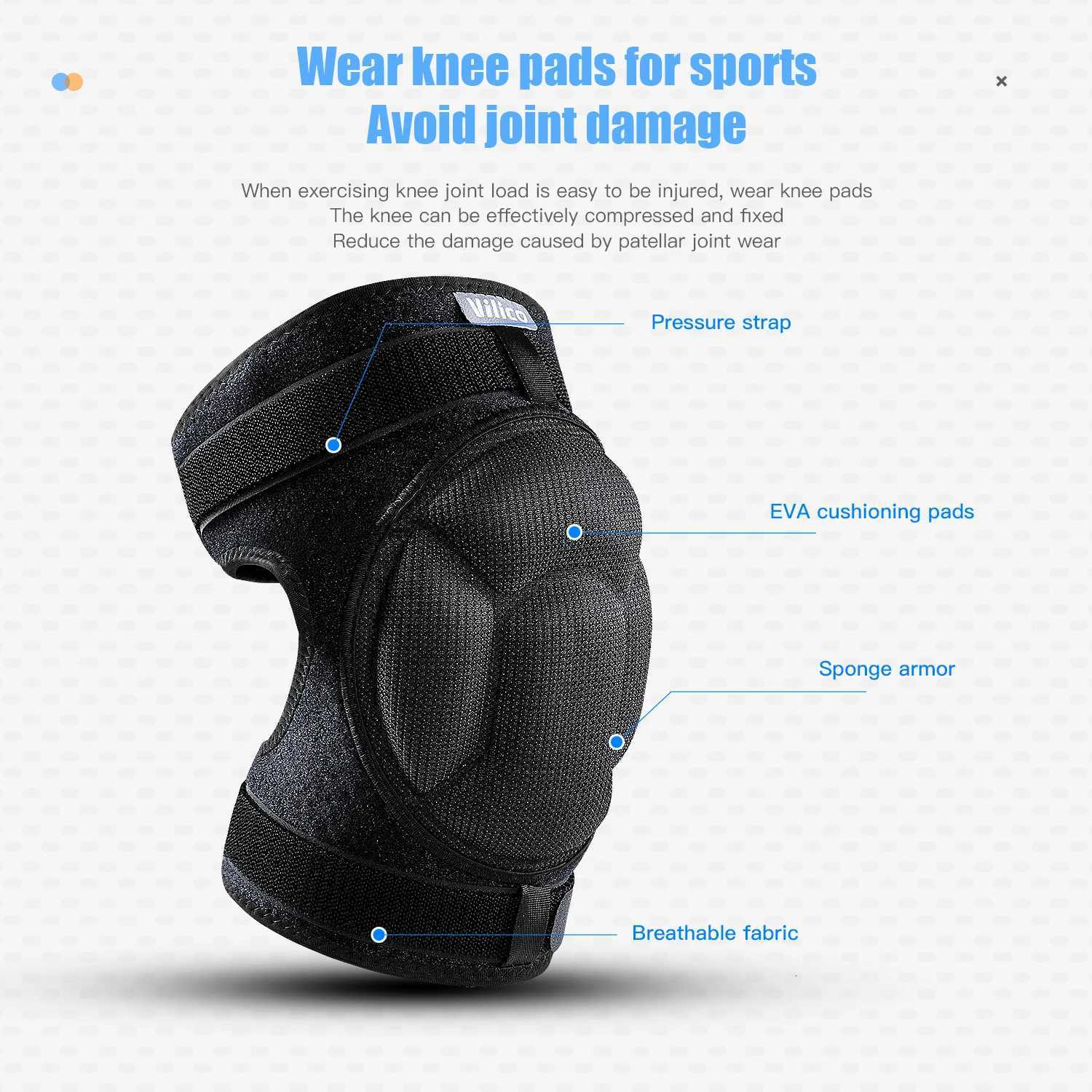 Pressure strap protection Sports Thickening Knee Pads Volleyball Extreme Sports Kneepad Brace Support Anti collision ElasticKnee Y251024